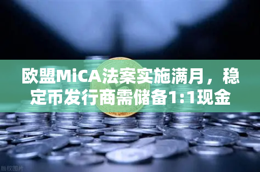 欧盟MiCA法案实施满月，稳定币发行商需储备1:1现金，加密市场迎来监管新纪元